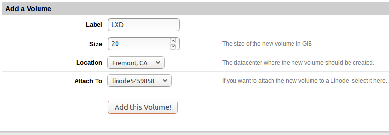 Add a volume for Disk Storage