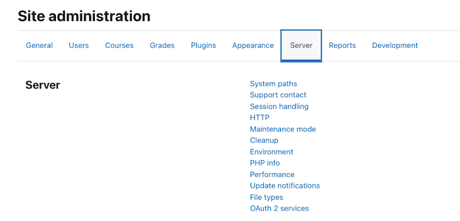 Moodle Server Configuration