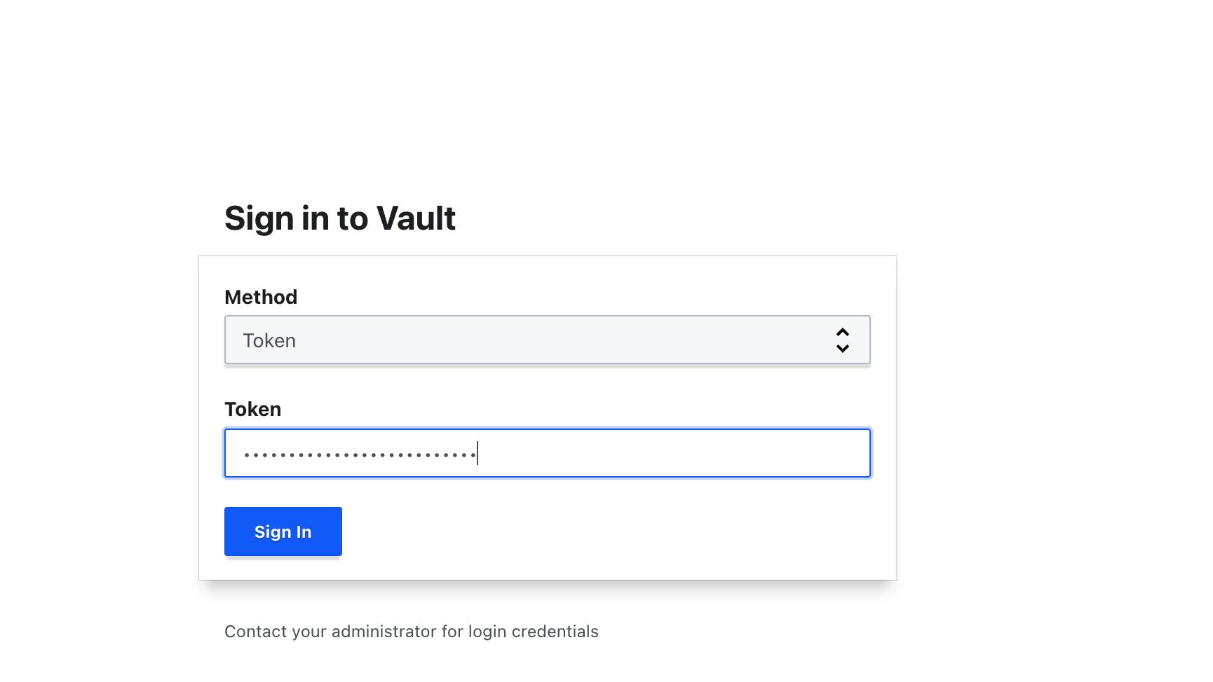 Vault Login Page