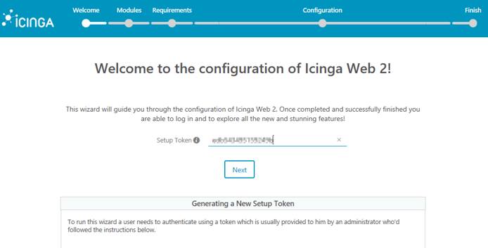 Icinga Installation Token