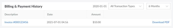 Viewing Billing & Payment History in the Cloud Manager