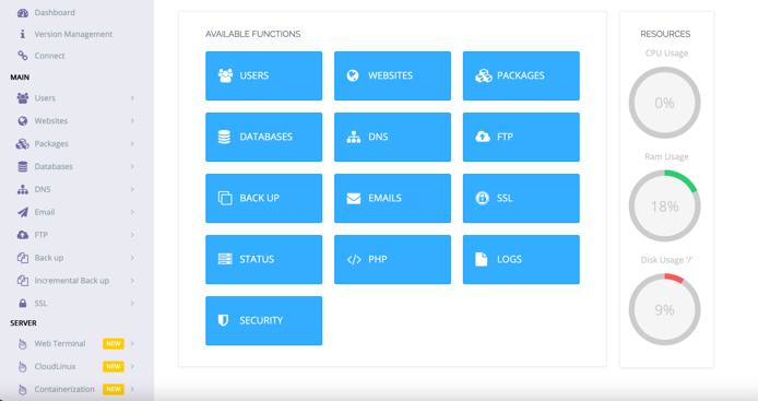 CyberPanel Dashboard